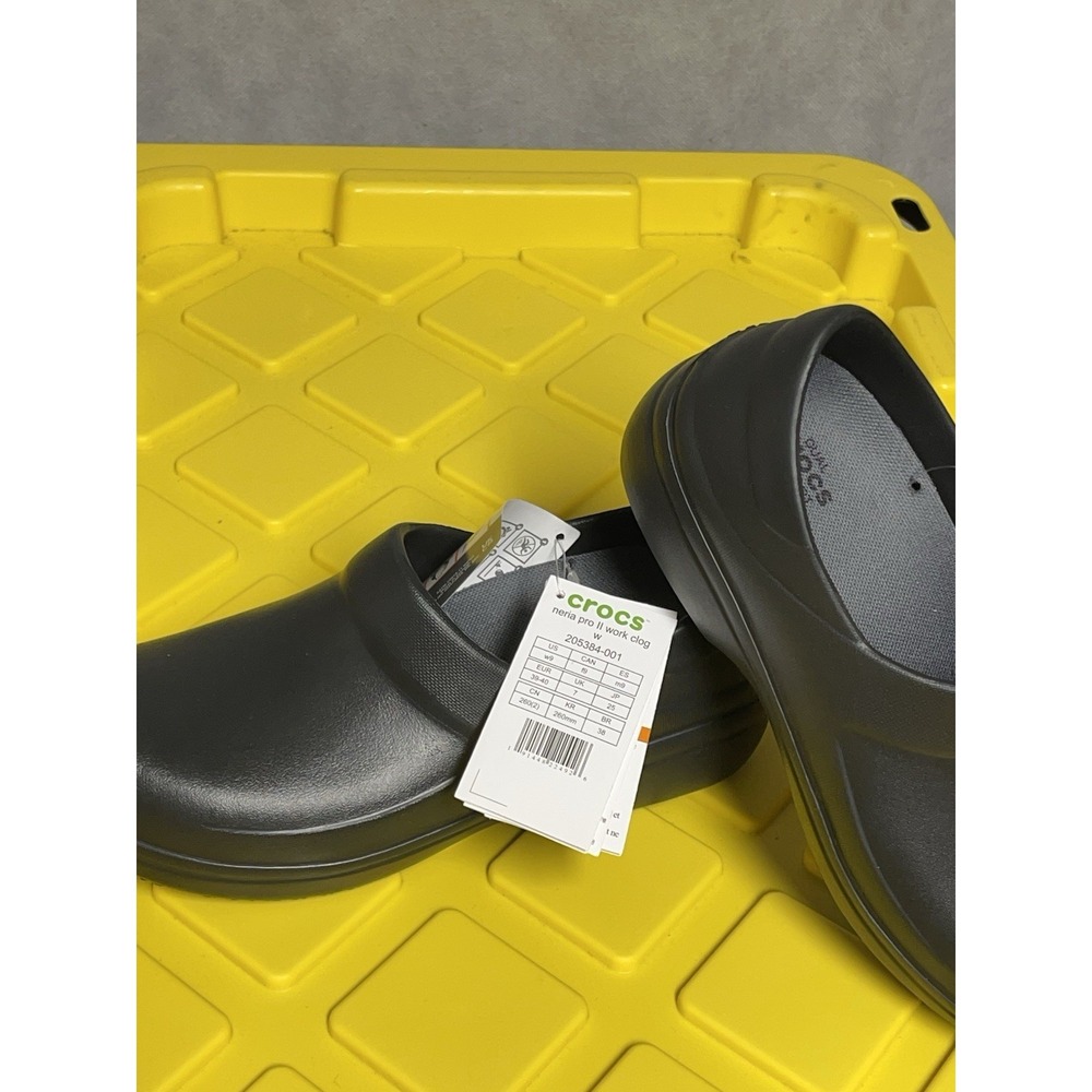 NWT Crocs Neria Pro II Work Clog Black Women's Size 9 Slip-On Professional Shoes - Picture 9 of 11